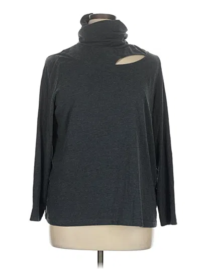 Pre-owned Ulla Popken Long Sleeve Top Gray Turtleneck Tops