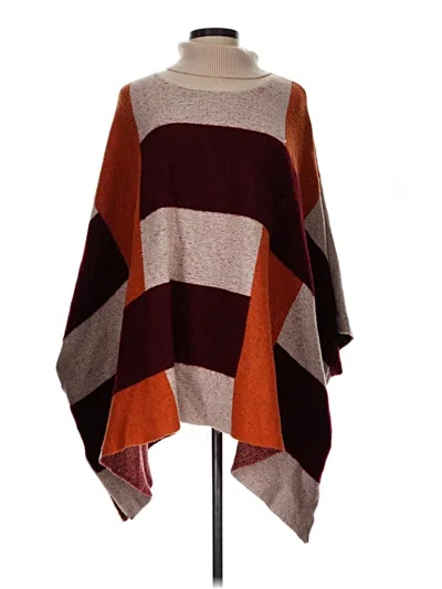 Pre-owned Ulla Popken Poncho In Burgundy