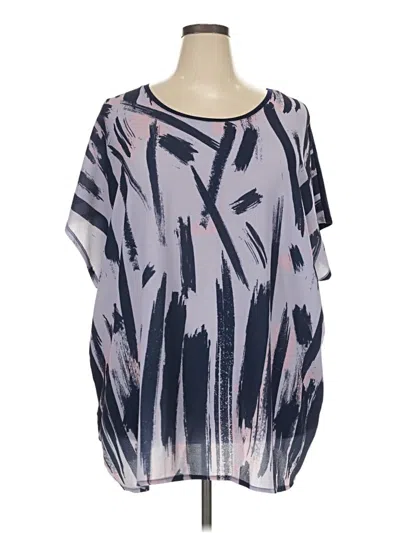 Ulla Popken Short Sleeve Blouse In Gray