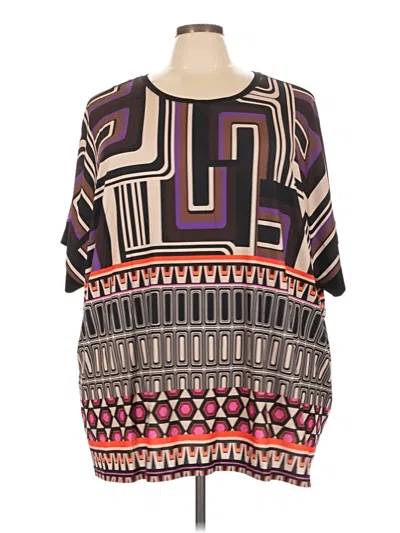 Pre-owned Ulla Popken Short Sleeve Blouse In Purple