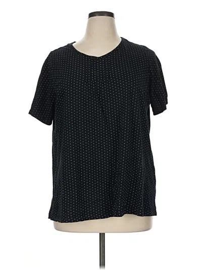 Pre-owned Ulla Popken Short Sleeve Henley Shirt In Black