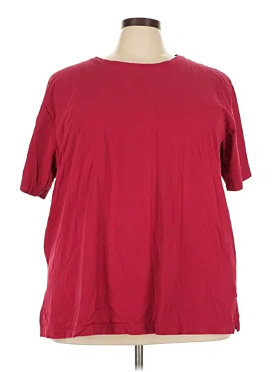 Pre-owned Ulla Popken Short Sleeve T-shirt In Burgundy