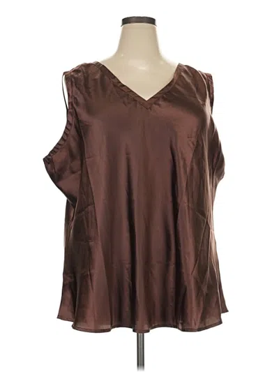 Pre-owned Ulla Popken Sleeveless Blouse In Brown