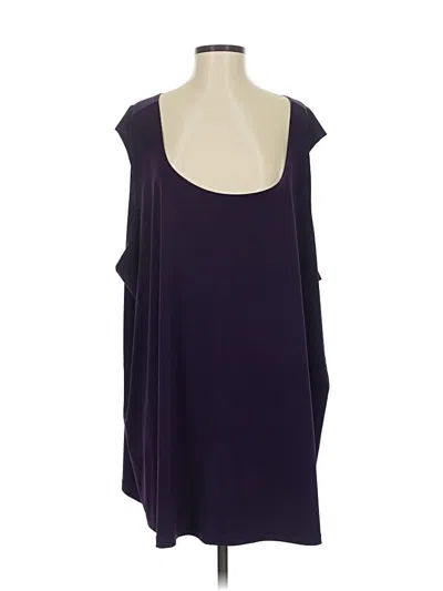 Pre-owned Ulla Popken Sleeveless Top Purple One Shoulder Neckline Tops