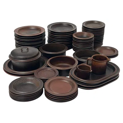 Pre-owned Ulla Procope Ruska Dinnerware Set, 83 Pieces, Arabia, Finland, 1961 In Black