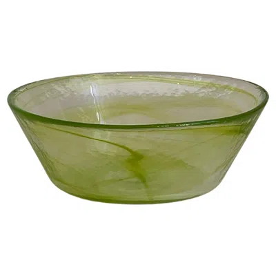Pre-owned Ulrica Hydman-vallien Green Blown Glass Bowl By , Sweden, 1990s