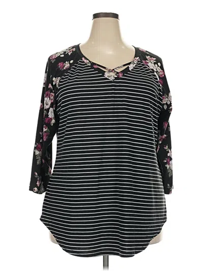 Pre-owned Ultra Flirt 3/4 Sleeve T-shirt In Black