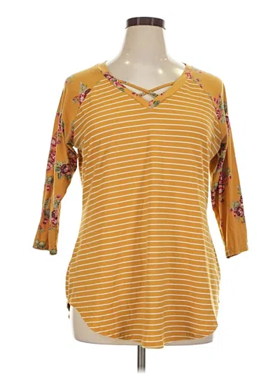 Pre-owned Ultra Flirt 3/4 Sleeve T-shirt In Yellow