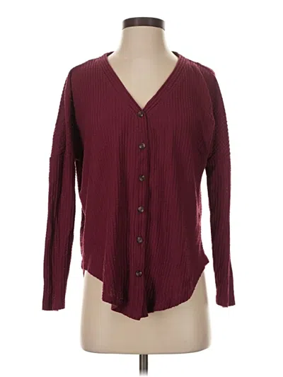 Pre-owned Ultra Flirt Cardigan Sweater In Burgundy