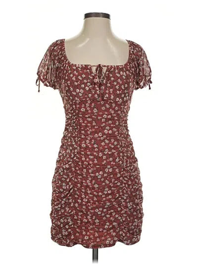 Pre-owned Ultra Flirt Casual Dress In Burgundy