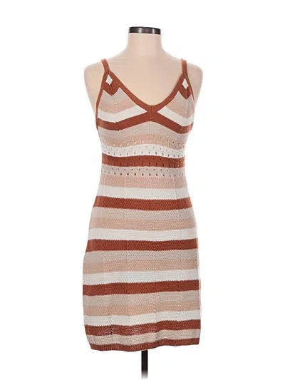 Pre-owned Ultra Flirt Casual Dress In Tan