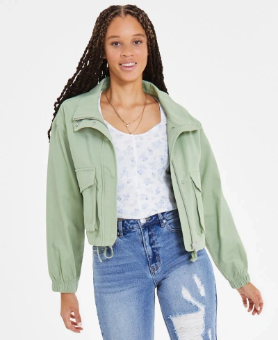 Ultra Flirt Juniors' Cargo Utility Jacket In Reseda