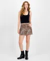 Ultra Flirt Juniors' Cotton Leopard-print Mini Skirt In Leopard