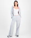 Ultra Flirt Juniors' Faux-fur-lined Sweatpants In Gray