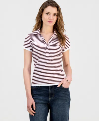 Ultra Flirt Juniors' Layered-look Polo Shirt In Multi