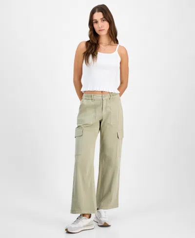 Ultra Flirt Juniors' Stretch-waistband Cargo Pants In Abbey Stone