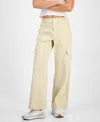 Ultra Flirt Juniors' Stretch-waistband Cargo Pants In Bleached Sand