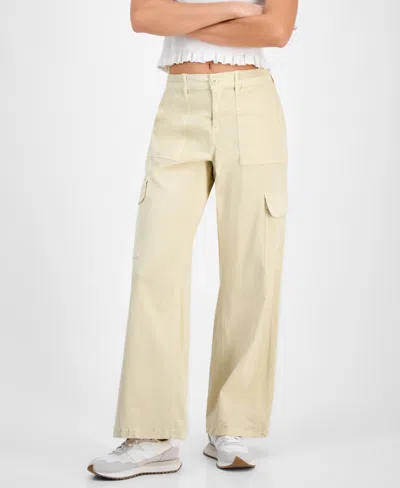Ultra Flirt Juniors' Stretch-waistband Cargo Pants In Bleached Sand