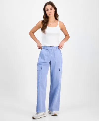 Ultra Flirt Juniors' Stretch-waistband Cargo Pants In Rain Washed