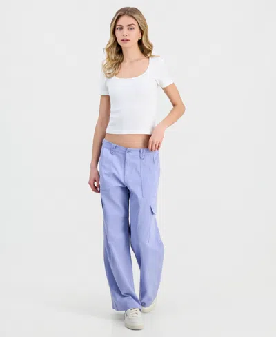Ultra Flirt Juniors' Wide-leg Cargo Pants In Purple