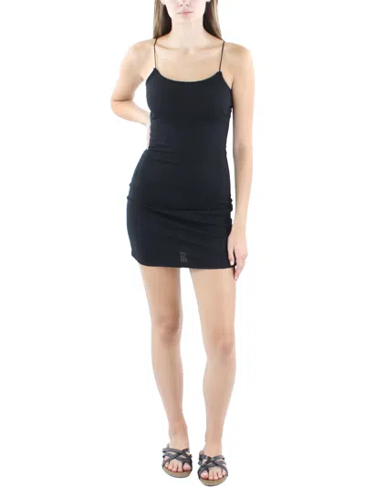 Ultra Flirt Juniors Womens Knit Scoop Neck Bodycon Dress In Black