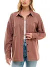 Ultra Flirt Juniors Womens Shirt Collared Button-down Top In Brown