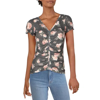 Ultra Flirt Juniors Womens Waffle Cinched Pullover Top In Multi