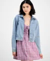 Ultra Flirt Juniors' Zip-up Denim Jacket In Blue