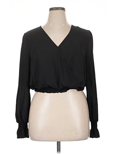 Pre-owned Ultra Flirt Long Sleeve Blouse In Black