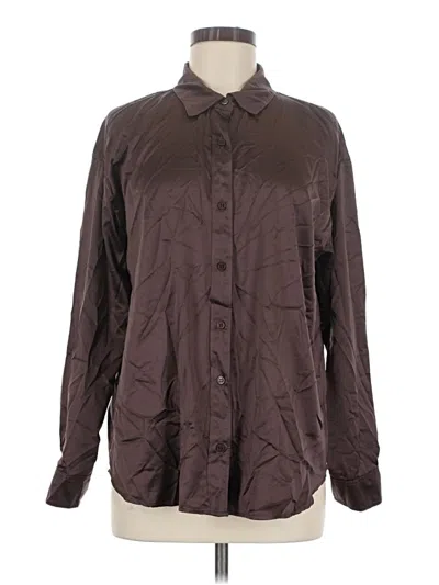 Pre-owned Ultra Flirt Long Sleeve Blouse In Brown