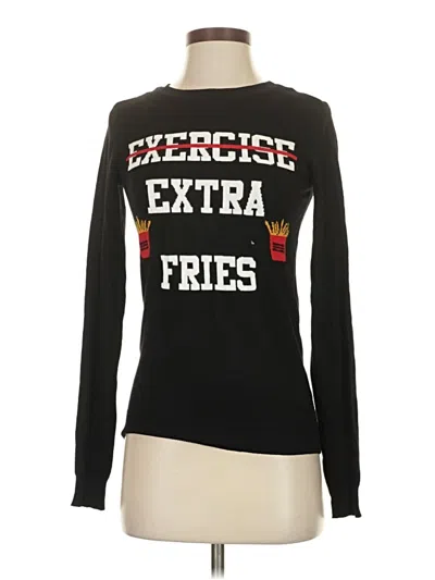 Ultra Flirt Long Sleeve Top Black Crew Neck Tops