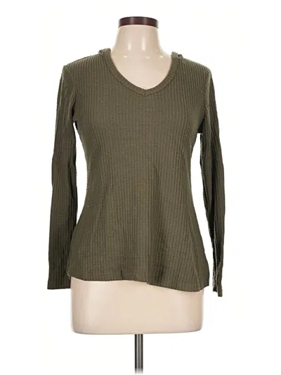Pre-owned Ultra Flirt Long Sleeve Top Green V-neck Tops