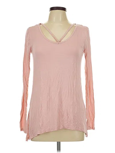 Pre-owned Ultra Flirt Long Sleeve Top Pink V-neck Tops