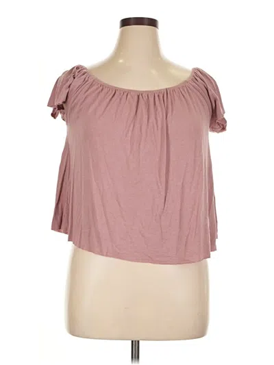 Pre-owned Ultra Flirt Short Sleeve Top Pink Off The Shoulder Neckline Tops