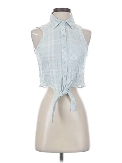 Pre-owned Ultra Flirt Sleeveless Button Down Shirt In Blue