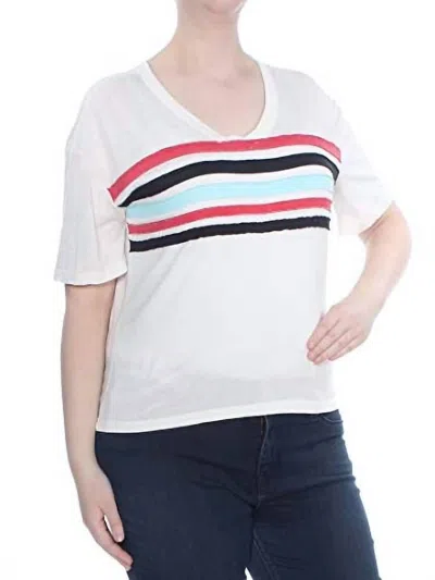 Ultra Flirt Women's Colorblock Short Sleeves T-shirt In White
