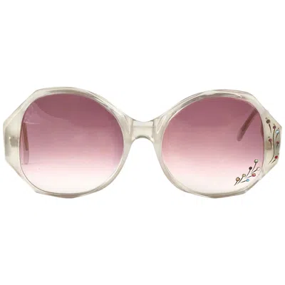 Pre-owned Ultra New Vintage  Tahiti Clear Rhinestones Rose Lens Oversized 1960's Sunglasses In Red