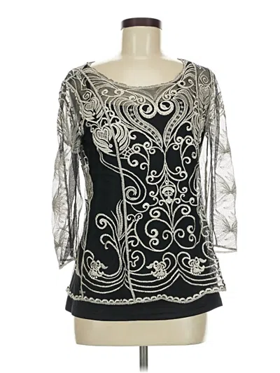 Pre-owned Ultra Pink 3/4 Sleeve Blouse In Black