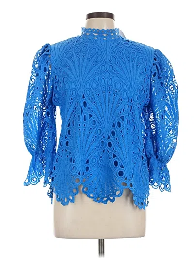 Pre-owned Ultra Pink 3/4 Sleeve Blouse In Blue