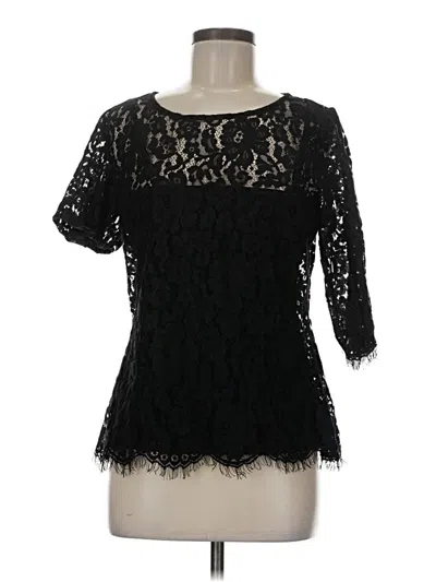 Pre-owned Ultra Pink 3/4 Sleeve Top Black Sweetheart Neckline Tops