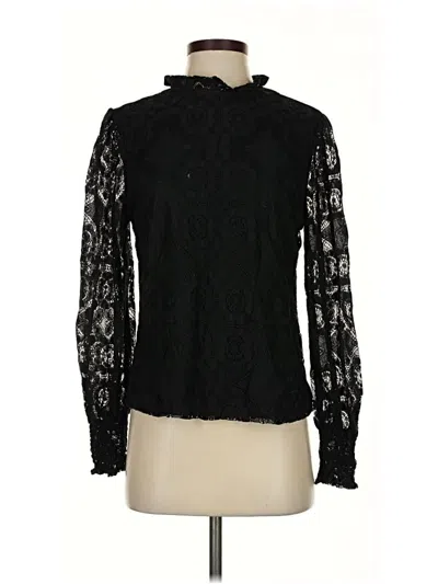 Pre-owned Ultra Pink Long Sleeve Blouse In Black