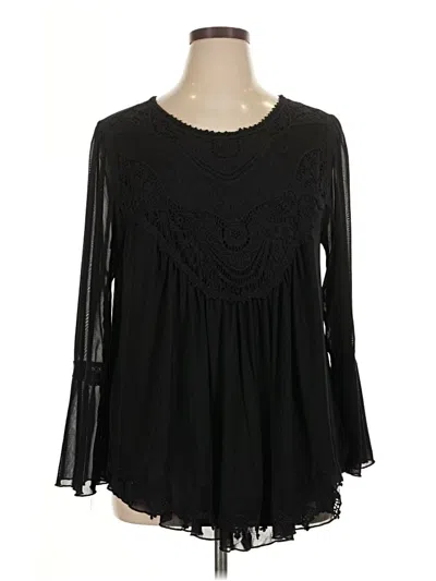 Pre-owned Ultra Pink Long Sleeve Blouse In Black