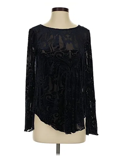 Pre-owned Ultra Pink Long Sleeve Blouse In Black
