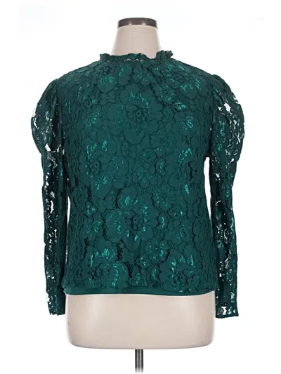 Pre-owned Ultra Pink Long Sleeve Blouse In Blue