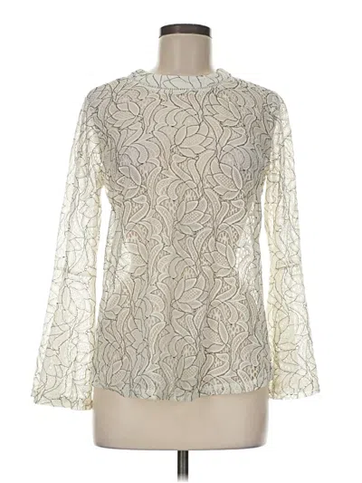 Pre-owned Ultra Pink Long Sleeve Blouse In Ivory