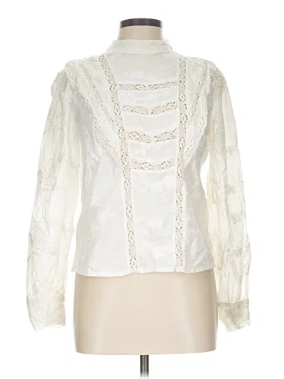 Pre-owned Ultra Pink Long Sleeve Blouse In Ivory