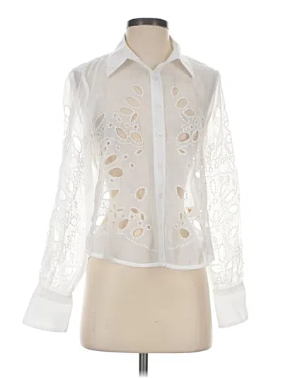 Pre-owned Ultra Pink Long Sleeve Blouse In Ivory