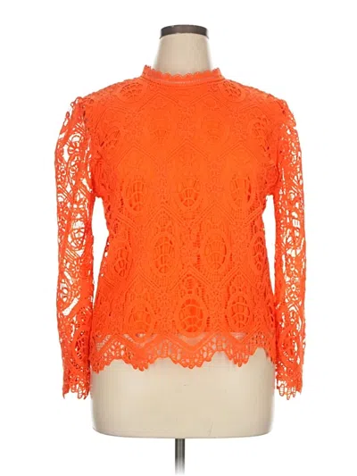 Pre-owned Ultra Pink Long Sleeve Blouse In Orange
