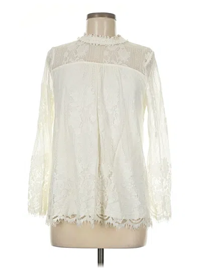 Pre-owned Ultra Pink Long Sleeve Blouse In White