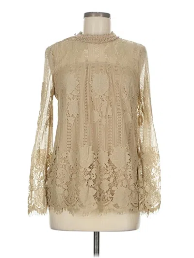 Pre-owned Ultra Pink Long Sleeve Blouse In White